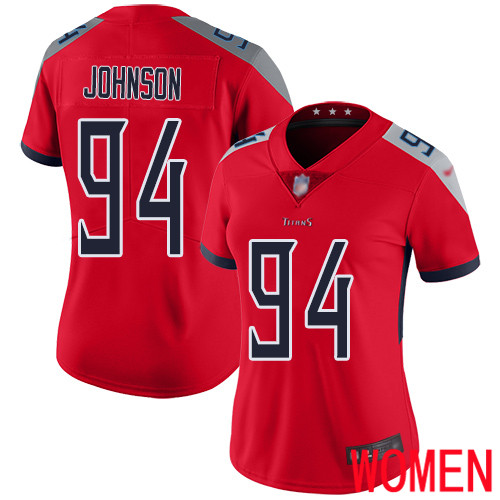 Tennessee Titans Limited Red Women Austin Johnson Jersey NFL Football 94 Inverted Legend